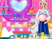 Play Pregnant Elsa and Olaf Bubble Bath