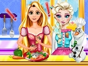 Play Elsa And Rapunzel Cooking Disaster now