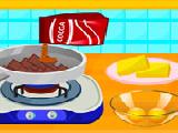 Play Cooking delicious fudge puddles cake